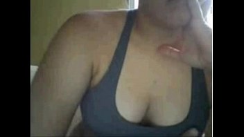 Renata has fun on the webcam with her