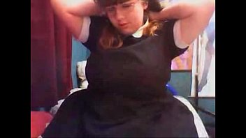 chub in maid outfit from DesireBBWs.com strips and bates