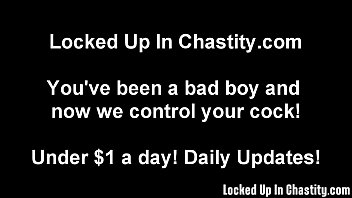Locked in chastity by your female boss