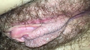 beautiful milf hairy pussy masturbating - homemade close up