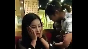 Public blowjob in restaurant asia