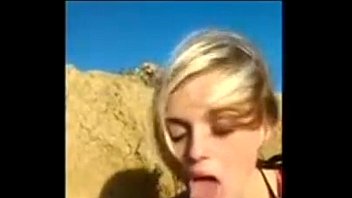 blonde teen sucks a big dick at the beach http://teens3k.com