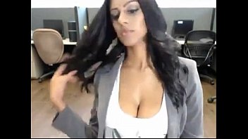 Latina with big natural tits masturbates on webcam