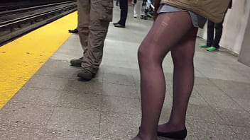 Sexy Nylon Covered Legs Seen In Public