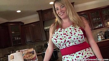 Nude Busty Chef Maggie Green Cums in Kitchen!