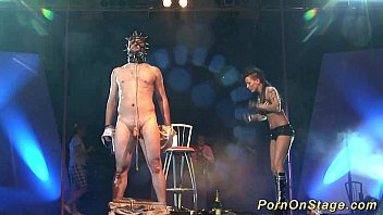 crazy fetish show on stage