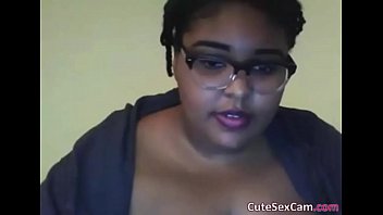 Ebony BBW Masturbating Her Pink Pussy in Front of Webcam