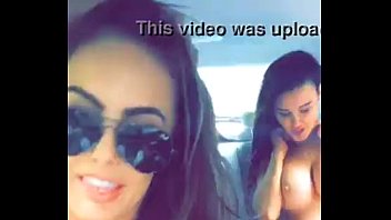 Girlfriends showing their breasts in the car