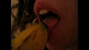 Sucking on a tasty banana.AVI