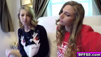 Naughty teens got a surprise dick in a box
