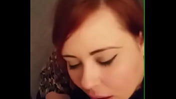 Redhead from camgirlslive.webcam giving a blowjob until explosive cum