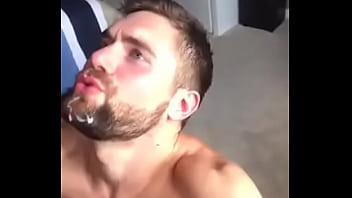 sucking and washing cum in the mouth