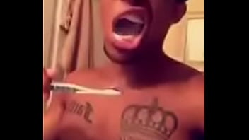 Picona black man brushing his teeth | Black man brushing teeth | monster cock
