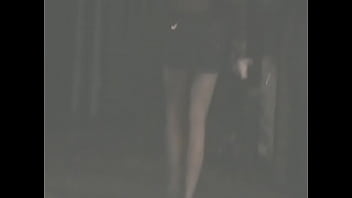 Sexy walk blonde in mini skirt slow motion