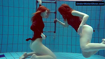Two hot teens underwater