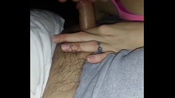 Sucking my small dick