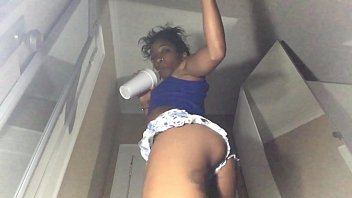 Ebony Jiggles Her Ass Above Your Face In Tiny Shorts