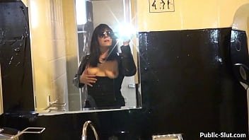 Hot wife films herself while flashing and having sex in public