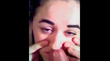 Cumshot in her nose