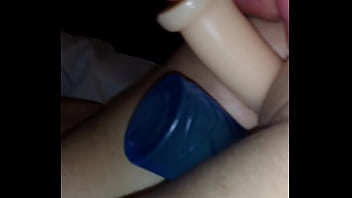 Double penetration with dildos for my little wife