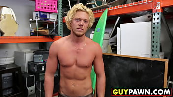 Handsome surfer photoshooting before spitroast in POV