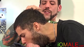 Lati with manly beard raw pounding his lover