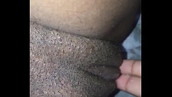 Ebony black solo wet masturbation