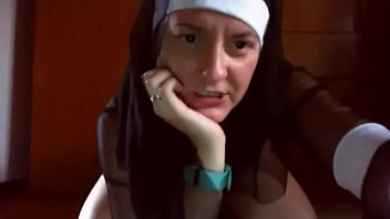 Your beautiful Italian nun blasphemy and puts the blessed hosts in the ass