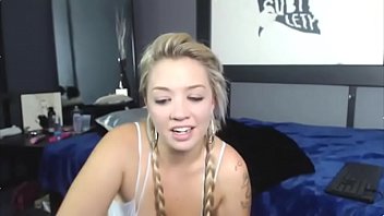 Young sexy blonde in pigtails uses A toy In Her perfect Pussy 18flirtCom