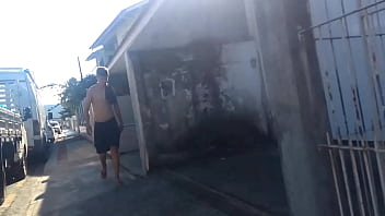 shirtless water delivery man