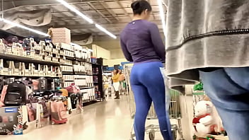 fit big ass girl in blue yoga pants