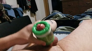 Jerking off with new toy