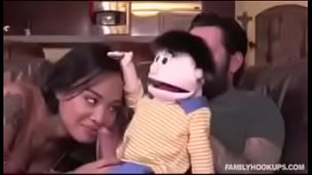 making a blowjob on the puppet