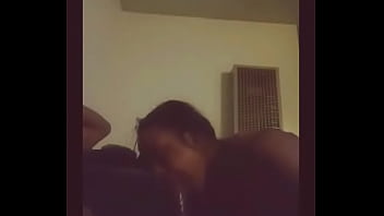 Amateur ebony girl sucking on black dick
