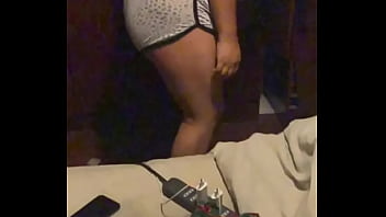 Chubby swallowing her shorts and it fits well
