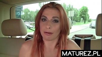 Polish milf - Sex in the car with a redhead mom