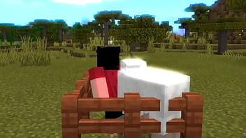 Steve siendo atrapado por Sheep con el sonido de MC GORILLA en Minecraft