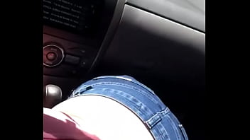little blonde sucking in the car