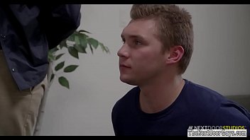 Gay threesome cops have anal sex session