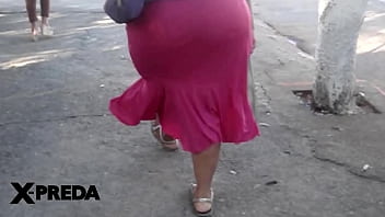 Huge Butt Pink Dress Random Lady