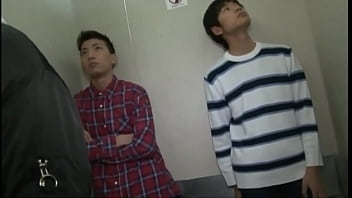 Asian boys in elevator