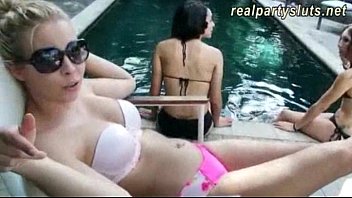 Pool house party turns into a hardcore sex orgy
