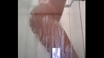 Fortress brunette taking a shower filming pro