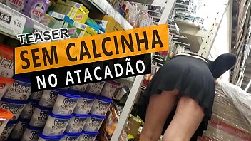 Cristina Almeida's husband filming her pregnant showing off without panties inside the supermarket wholesale