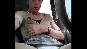 Mature Tranny playing in public