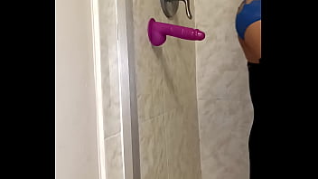 Sex with my dildo in the bathroom