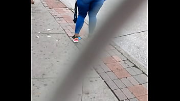 Fat Juicy Dominican Ass at the Bus Stop