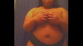Curvy bbw teen shows off big nautical tits and fat ass
