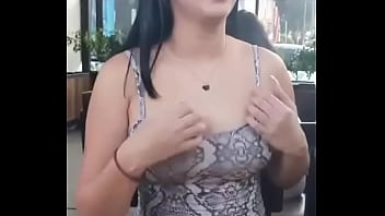 Sexy Colombian playing with herself in public