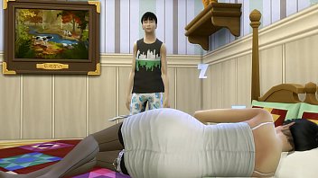 Японский сын трахает спящую японскую маму после того, как разделил одну кровать